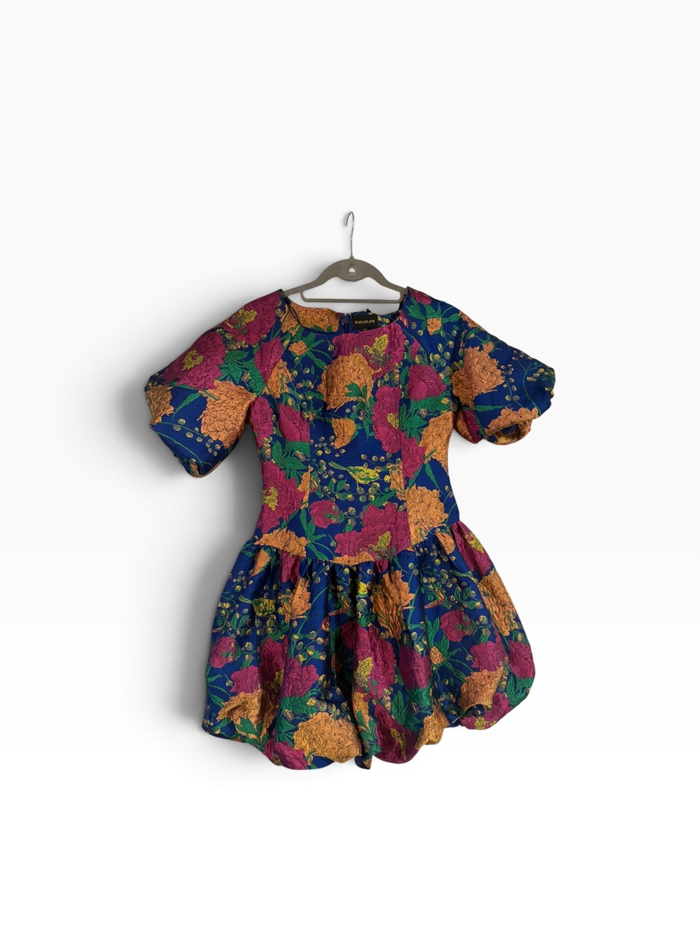 Sugarlips Iriana Floral Elisah Jacquard Bubble Mini Dress - Picture 3 of 6